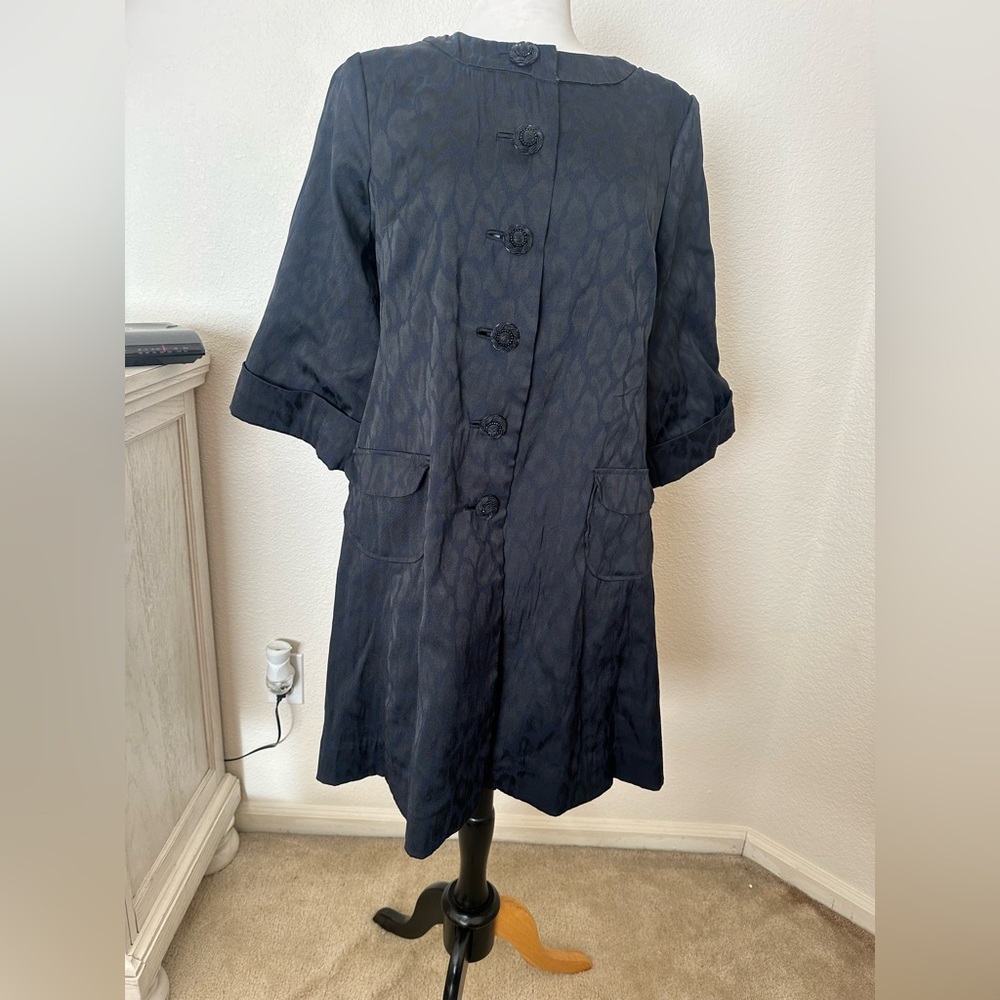 ECI Navy Textured Trench Coat